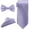 Trimming Shop Set di cravatte da uomo, papillon, cravatta con fazzoletto, per abbigliamento casual e formale, matrimoni, feste di ballo, Lilla viola., taglia unica