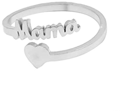 Ring wojonifuiliy01 Neuer Ring Retro Alphabet Mama Ring Weibliche Persönlichkeit Einfacher Liebesring Muttertagsgeschenk Trauringe Damenring Vorsteckring Hochzeitsringe (A, One Size)