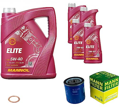 EISENFELS Filter Set Inspektionspaket erstellt mit 9 L Motoröl MANNOL Elite 5W-40, MANN-FILTER Ölfilter, Dichtring