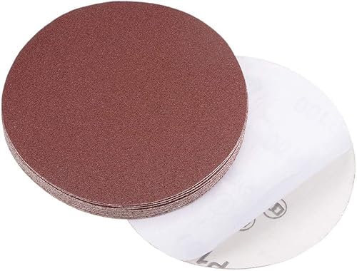 TA-VIGOR 15 dischi abrasivi PSA da 125 mm, grana 100, senza fori, con gancio e anello, dischi abrasivi autoadesivi in ossido di alluminio, per levigare legno, vernice, plastica e metallo
