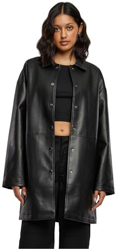 Urban Classics Damen TB6072-Ladies Faux Leather Coat Jacke, Black, 4XL