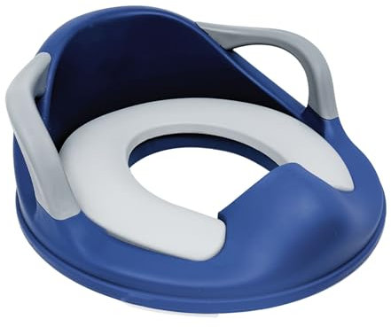 Children Junior Training Potty Toilet Toddler Baby Kids Trainer Chamber Seat Plastic Chair with Cut Out Slot for Easy Carrying, Easy Empty & Clean (I-1 x Blue & White Potty Training Seat)
