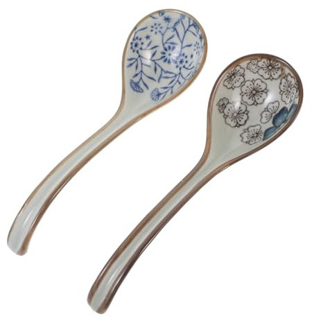Zerodeko Japanese Cuisine Spoons Set of 2 Ceramic Tablespoon Porridge Spoon Kitchen Accessories