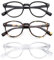 OuShiun Lesebrille Blaues Licht Blocking, Frühling Scharniere Runde Gläser für Männer Frauen Leichter Rahmen/Anti Blendung/Anti Eyestrain (Schwarz/Schildkröte/Klar,2.0)