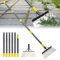 Pala de jardín multifuncional, pala plana de limpieza de jardín de 200 cm con mango ergonómico de longitud ajustable, pala de jardín para deshierbar, rascar, quitar hielo