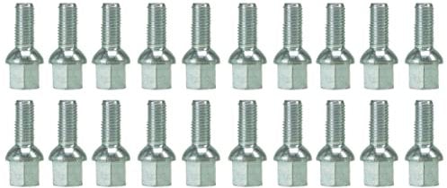 Felgen-de 20 x Radschrauben Radbolzen M14x1,5x27 R13 Kugelbund SW17 Silber Verzinkt Güteklasse 10.9 kompatibel mit Audi A1 A2 A3 A4 A5 A6 A7 A8 R8 S8 RS4 RS6 S6 Q7 RS3 Q3 Q5 S5 TT TTS