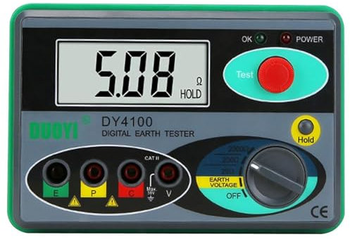 DY4100 Misuratori di resistenza di isolamento digitale a terra,0~2000Ω Ohmetri,Megohmmeter,tester di resistenza al suolo,tester multimetro con protezione da sovraccarico,Tester di Isolamento