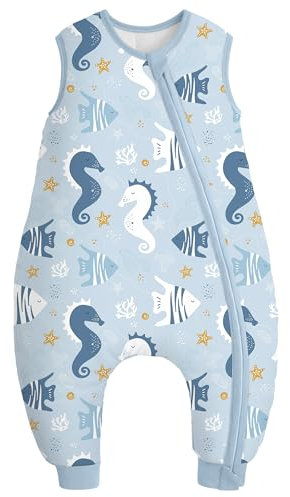 Yoofoss Baby Schlafsack Winter mit Füßen Baumwolle 2.5 TOG Warm Winterschlafsack mit Beinen Babyschlafsack Kinder Schlafstrampler 80 cm für Neugeborene Jungen Mädchen 18-36 Monate