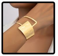 SINLOV Punk istruzione braccialetto Chunk braccialetti Chunky catena a mano gioielli regolabile per le donne (Gold)