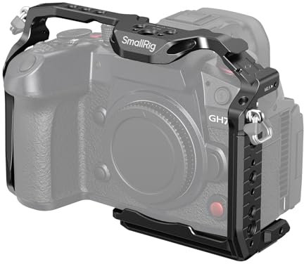 SMALLRIG Quick Release Cage per Panasonic GH7 / GH6, Camera Cage con Cold Shoe Brevettato HawkLock Style/NATO Rail/Quick Release Plate per Arca, Accesso Completo e Design Antigraffio - 4824