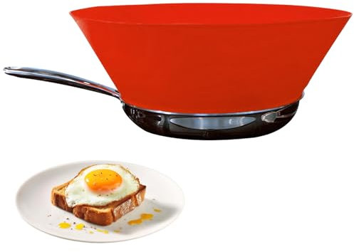 1-5 stücke Spritzschutz Pfannen Spritzschutz Frywall Spritzschutz, Silikon, Anti-Öl-Spritzer, verstellbar, Bratpfanne, Splatter Screen Alternative, Spritzschutz aus Silikon Rot (1 Stück)