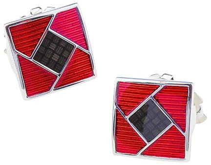 Cache Bouton de Chemise Rouge et Noir | Couvre Boutons de Manchette | Boutons de Manchette pour Chemises Homme | Cadeau Mariage Affaires en Acier inoxydable | Cache Bouton de Chemise Homme