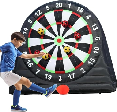 Aufblasbares Outdoor-Fußball-Dartboard, 3m Hoch Fußball-Darts-Spiel Outdoor-Fußball-Dartboard-Spiel, Kick-Dartboard-Sportspiel Mit 8 Fußballbällen/Gebläse