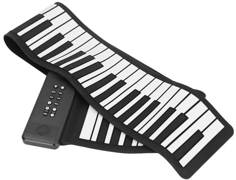 Pianoforte a Mano con 88 Tasti, Tastiera Portatile con Tastiera Avvolgibile 128 Toni 128 Ritmi Pianoforte con Uscita MIDI USB, Compatta e Leggera per Principianti