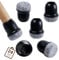 RCHYFEED 24Stück Stuhlbeinkappen, Schwarz Silikon Elastische Schutzkappen für Stuhlbeine Stumm und Kratzfest, Stuhlbeinschoner mit Filz, Filzgleiter für Stühle(14-19mm)
