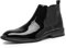 Stivali Chelsea da Uomo Stivaletti in Vernice Eleganti e Confortevoli Slip-On Punta Tonda Stivali da Sera in Pelle PU Nero Suola in Gomma Antiscivolo,Nero,41 EU