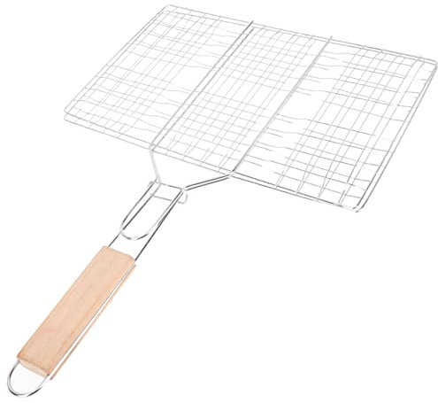 CAXUSD Fischgrillkorb Aus Edelstahl Mit Rutschfestem Griff BBQ Grillrost Für Fisch Fleisch Und Gemüse Leichtes Tragbares Grillzubehör Für Outdoor Camping Und Party Einfach Zu Reinigen