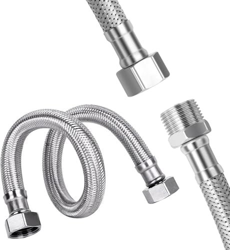 QZKJQDD Panzerschlauch 3/8 Zoll, wasserhahn schlauch, Anschlussschlauch, Armaturenschlauch, Armaturenschlauch für Wasserhahn Eckventil Wassererhitzer, für Wasserhahn Eckventil Spülkasten (30cm)