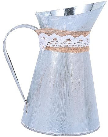 MAGICLULU 2pcs Iron Flowerpot Rustic Metal Table Decor Flower Jugs for Home Garden Planter Adornment