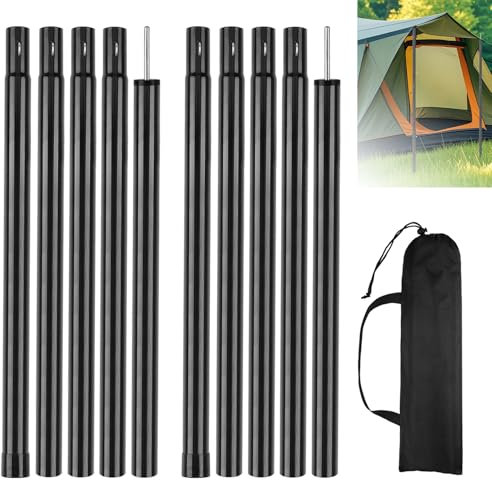 wiipara 2 Stück Zeltstangen, Verdickte Tarp Stangen aus Aluminium (Ø25mm), inkl. Aufbewahrungstasche, Stabile Teleskopstange für Zelte Camping Wohnmobile & Sonnensegel, Zeltstange Verstellbar 80-190cm