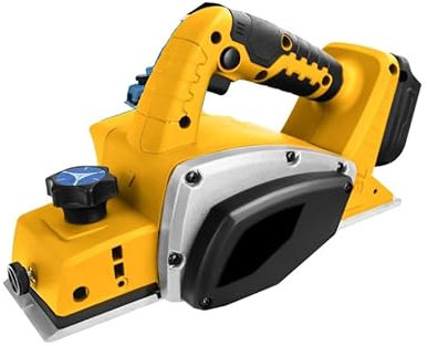 Pialla senza fili in legno per batteria da 20 V, pialla elettrica per legno larghezza 82 mm, regolazione della profondità di 0-2 mm, pialla manuale per lavorazione del legno, mobili e progetti fai da