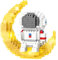 NHQZ 1 Stück Space Astronaut Mini Klemmbausteine Set mit LED, 368 Teile Astronaut Mond Micro Bausteine Figuren, Ideen Deko Modell Ostern Geschenke für Kinder Jugendliche Erwachsene