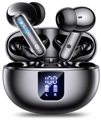 Lärmreduzierung Bluetooth Kopfhörer ANC/ENC , In Ear Kopfhörer Kabellos Bluetooth 5.4, Transparenter Modus, 40 Std Spielzeit, mit 4Mic, LED Anzeige, HiFi Stereo, Ergonomie, IP7 Wasserdicht Ohrhörer