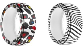 (2 Pack) Case for OURA Ring 4, yystao Silicone Protecive cover Fit S size(6/7/8/9) - Lightweight, Scratch-resistant, zebra,Colourful Leopard