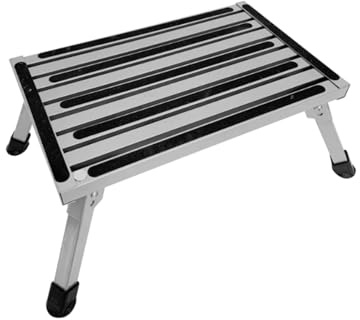 JUSKAQZYI echelle Escabeau Pliant en Aluminium avec Pieds antidérapants en Caoutchouc, escabeau Portable et Pliable for Caravane, Camping-Car et Camping-Car. échelle Pliante