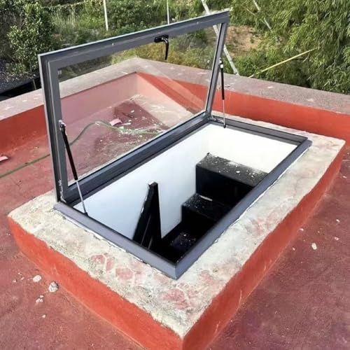 Dachfenster für Dachfenster – Unterirdische Beleuchtung Schachtfenster mit doppellagigen gehärteten Fenstern, ideal für Dachböden und Dachluken (91 x 91 cm)