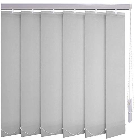 Sonnenschutz-HH® - Lamellenvorhang grau lichtdurchlässig - Breite 350 cm x 150 cm Höhe - Lamellenbreite 127mm Vertikaljalousie Vertikalanlage Schiebevorhang
