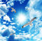 FHOMEY Tapete Wandbild 3D Deckentapete Stereo Blauer Himmel Weiße Wolken Taube Natur Landschaft Fototapete Deckentapeten-400 * 280Cm