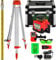 VEVOR Kit Livella Laser Rotante Autolivellante con Raggio Verde + 1.65M Righello Misurazione in Alluminio + 5M Treppiede a 5 Sezioni per Architettura, Costruzioni Edili