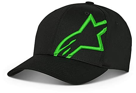 Alpinestars Herren Corp Snap 2 Baseball Kappe, Schwarz Grün, Einheitsgröße EU