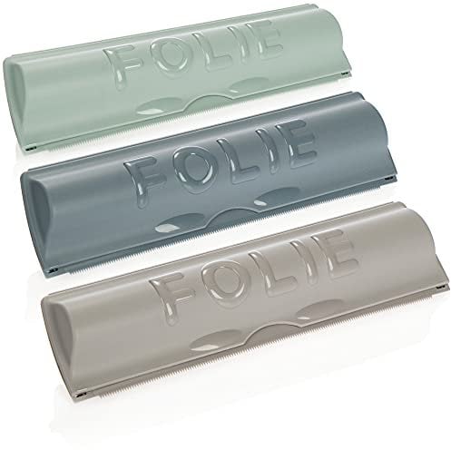 COM-FOUR® 2x Folienschneider - Alufolienabroller - Frischhaltefolienspender - Praktischer Halter für Backpapier, Alufolie oder Frischhaltefolie [Auswahl variiert] (2 Stück - bunt)
