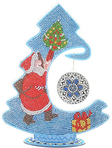 Diamond Painting Weihnachten Deko, Weihnachtsbaum Beidseitig Diamant Malerei Malen Nach Zahlen, Im Dunkeln Leuchten Weihnachtsbaum, Weihnachtsdeko Basteln for House Tisch Dekoration (Mandala)