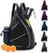 ZOEA Pickleball Bag, Sport Pickleball Sling Bag for Women Man, Adjustable Pickleball Backpack with Water Bottle Holder, Fits 4 Paddles and All Your Other Gear (Black)