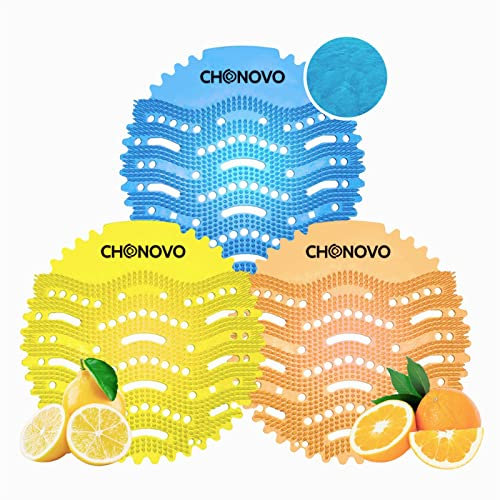 36 Stück Urinalsieb mit Duft, Urinalsieb Spritzschutz Duft Lufterfrischer Einzeln Verpackt für WC Gästebads Bad Öffentlichen Toiletten Urinal - 12 Stk Meeresbrise 12 Stk Zitrone 12 Stk Orange