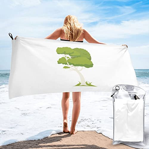 452 Serviette De Plage Grand Arbre Draps De Bain Absorbant Serviettes De Toilette Microfibre Serviette De Sauna pour Voyage Camping Plage 70x140cm