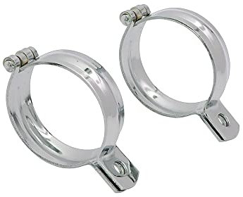 Riloer Motorbike Turn Signal Mount Bracket 52-60mm, Motorbike Modified Indicator Turn Signal Mount Bracket Clamp Front Fork, 1 Pair Motorcycle Mounting Brackets Clamp Holder Support, Chrome