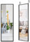 HOMASIS Espejo para Colgar de Pared o en la Puerta, Espejo de Pared de Forma Completa, Espejo Rectangular con Borde Blanco, Espejo de Dormitorio con 2 Ganchos extraíbles, 36,5 x 107,4 cm (Negro)