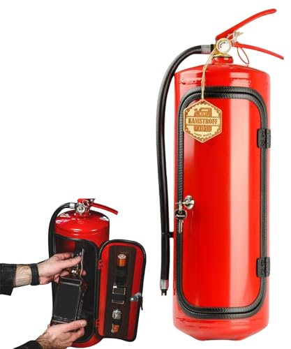 Mobile Bar per Whisky, Bar estintore in Ferro, armadietto per Vino Bar, Mobile Bar Portatile da Viaggio per Vigile del Fuoco Amante del Whisky (12x12x30 cm)