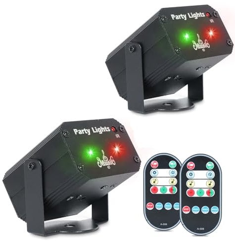 2 Pezzi Mini Disco Light Party Light, Disco Light con Telecomando, 32 Pattern Strobo Party Light con Musica Controllata, USB Disco Ball Party Lights per Compleanno de Corazioni Club Bar