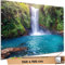 TRIOSK Sichtschutz Garten Deko Zaun Plane Blickdicht groß mit Zaunblende Motiv Wasserfall Costa Rica Natur für Zaunelement Doppelstabmatten Stabmattenzaun Gartenzaun PVC 250x180 cm