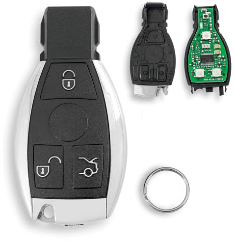 433 MHz 3 Tasten für Mercedes Benz E S G CLK SLK ML Clases 2000-2017 Fernbedienung Autoschlüssel Schlüsselanhänger BGA NEC mit Schlüsselring