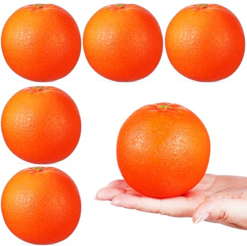 IMIKEYA 6 Stück Künstliche Orangen Realistische Simulation Orangen Deko Früchte Modelle Foto Requisite Für Küche Wohnzimmer Und Party Dekoration 3.15X3.15X2.76 Zoll