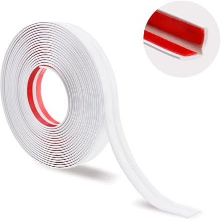6Meters/20FT Peel and Stick Tile Trim Wall Trim, Flexible Moulding Trim Plastic Edging Trim Self Adhesive Caulk Strip for Cabinet Countertop Ceiling Floor Board Ceilings Windows Tile Edge (White)