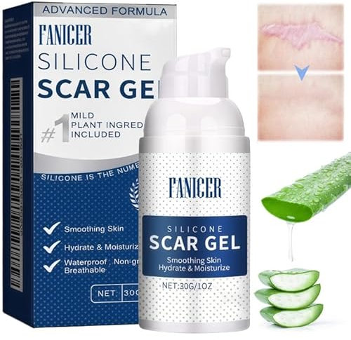 Silicone Scar Gel, Effective Scar Cream, Advanced Scar Removal Cream for Reduces Burn, Acne, Stretch Mark, Surgery and C Section Scars, Aftercare for Scar Removal, Improvement of Scar Appearance,30g