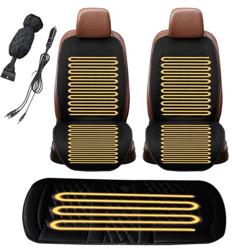 LRF-yxkj Scalda Sedile Auto 45 °C-65°C Chauffage Rapide, Contrôle Intelligent 12v Sedili Riscaldati per Auto Include Guanti E Pala da Neve,Black-3PCS