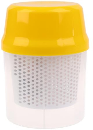 Reptile Cricket Powder Mixer, Calcium and Insect Feed Shaker, 11 cm x 10 cm, Yellow and White